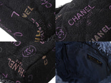 Load image into Gallery viewer, 極美品 CHANEL シャネル 巾着ミニ チェーンショルダーバッグ ランダム デニム ブラックパープル ゴールド金具 中古 62698