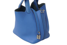 Load image into Gallery viewer, HERMES エルメス ハンドバッグ ピコタンロック PM T刻印 トリヨンクレマンス ブルー系 シルバー金具 美品 中古 62717