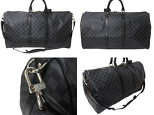Load image into Gallery viewer, 極美品 LOUIS VUITTON ルイヴィトン キーポル バンドリエール55 ボストンバッグ N41413 ダミエグラフィット ブラック 中古 62720