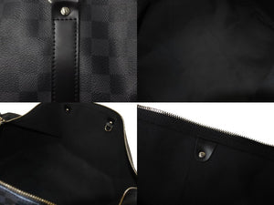 極美品 LOUIS VUITTON ルイヴィトン キーポル バンドリエール55 ボストンバッグ N41413 ダミエグラフィット ブラック 中古 62720