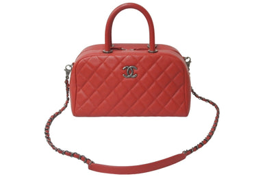 極美品 CHANEL シャネル トップハンドル 26 2WAY ハンドバッグ 23番台 キャビアスキン レッド ショルダー ココマーク 中古 62723
