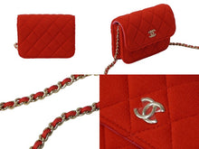 Load image into Gallery viewer, 新品同様 CHANEL シャネル ショルダーバッグ ポシェット ミニミニマトラッセ コットン チェーンショルダー ゴールド金具 中古 62727