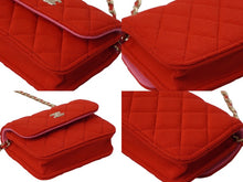 Load image into Gallery viewer, 新品同様 CHANEL シャネル ショルダーバッグ ポシェット ミニミニマトラッセ コットン チェーンショルダー ゴールド金具 中古 62727
