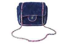 Load image into Gallery viewer, CHANEL シャネル テリースクエア チェーンショルダーバッグ 30番台 ブルー タイダイ柄 2021 クルーズコレクション 良品 中古 62728