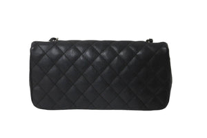 極美品 CHANEL シャネル イーストウエスト ショルダーバッグ キャビアスキン 11番台 黒×シルバー 中古 62731