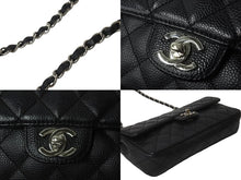 Load image into Gallery viewer, 極美品 CHANEL シャネル イーストウエスト ショルダーバッグ キャビアスキン 11番台 黒×シルバー 中古 62731