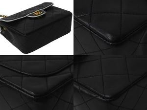 CHANEL シャネル ヴィンテージ ミニマトラッセチェーンショルダーバッグ19cm 1番台 ブラック ホワイト バイカラー 美品 中古 62732