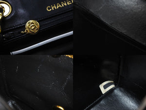 CHANEL シャネル ヴィンテージ ミニマトラッセチェーンショルダーバッグ19cm 1番台 ブラック ホワイト バイカラー 美品 中古 62732