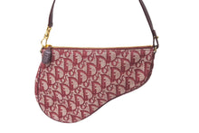 Load image into Gallery viewer, Christian DIor クリスチャンディオール トロッター柄 サドル ポーチ バーガンディー ワンショルダー MC0063 美品 中古 62745