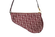Load image into Gallery viewer, Christian DIor クリスチャンディオール トロッター柄 サドル ポーチ バーガンディー ワンショルダー MC0063 美品 中古 62745