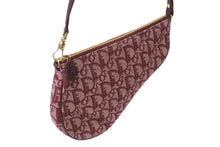 Load image into Gallery viewer, Christian DIor クリスチャンディオール トロッター柄 サドル ポーチ バーガンディー ワンショルダー MC0063 美品 中古 62745
