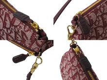 Load image into Gallery viewer, Christian DIor クリスチャンディオール トロッター柄 サドル ポーチ バーガンディー ワンショルダー MC0063 美品 中古 62745