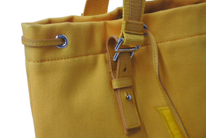 YVES SAINT LAURENT イヴ サンローラン トートバッグ リヴゴーシュ カハラ レザー キャンバス イエロー121631 美品 中古 62746 