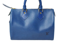Load image into Gallery viewer, LOUIS VUITTON ルイヴィトン スピーディ 25 ハンドバッグ M43015 エピレザー ブルー ゴールド金具 良品 中古 62748