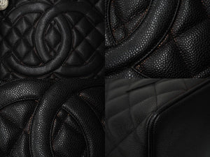 CHANEL シャネル ハンドバッグ 復刻トート キャビアスキン マトラッセ ココマーク 6番台 シルバー金具 美品 中古 62750