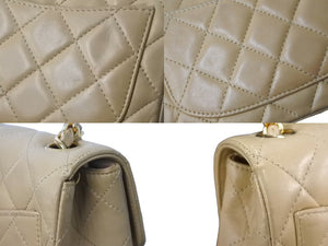 極美品 新型 CHANEL シャネル ヴィンテージ ミニマトラッセチェーンショルダーバッグ 6番台 ベージュ 中古 62753