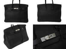Load image into Gallery viewer, HERMES エルメス ハンドバッグ バーキン 35 ◻︎H刻 シルバー金具 トリヨンクレマンス ブラック 黒 美品 中古 62757