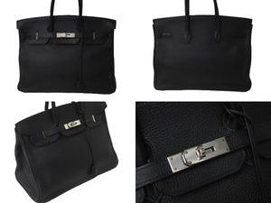 HERMES エルメス ハンドバッグ バーキン 35 ◻︎H刻 シルバー金具 トリヨンクレマンス ブラック 黒 美品 中古 62757