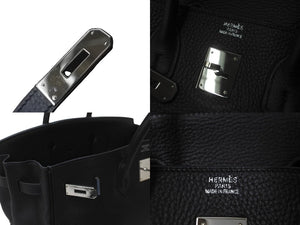 HERMES エルメス ハンドバッグ バーキン 35 ◻︎H刻 シルバー金具 トリヨンクレマンス ブラック 黒 美品 中古 62757