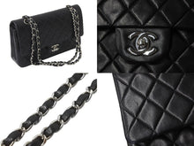 Load image into Gallery viewer, CHANEL マトラッセWフラップチェーンショルダー 6番台 25cm ショルダーバッグ ブラック シルバー金具 ラムスキン 美品 中古 62759