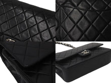 Load image into Gallery viewer, CHANEL マトラッセWフラップチェーンショルダー 6番台 25cm ショルダーバッグ ブラック シルバー金具 ラムスキン 美品 中古 62759