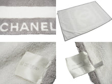 Load image into Gallery viewer, CHANEL シャネル ビーチタオル バスタオル ココマーク スポーツライン コットン グレーホワイト 美品 中古 62764