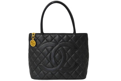 極美品 CHANEL シャネル ハンドバッグ 復刻トート キャビアスキン マトラッセ ココマーク 6番台 ゴールド金具 中古 62767