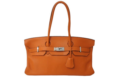 ゴルチェ期 HERMES エルメス ショルダーバーキン オレンジ トリヨンクレマンス ◻︎N刻 シルバー金具 美品 中古 62768