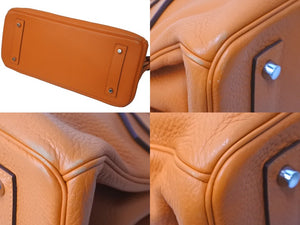 ゴルチェ期 HERMES エルメス ショルダーバーキン オレンジ トリヨンクレマンス ◻︎N刻 シルバー金具 美品 中古 62768