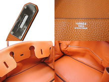 Load image into Gallery viewer, ゴルチェ期 HERMES エルメス ショルダーバーキン オレンジ トリヨンクレマンス ◻︎N刻 シルバー金具 美品 中古 62768