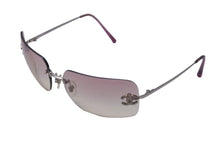 Load image into Gallery viewer, 極美品 CHANEL シャネル ラインストーン ココマーク サングラス リムレス ピンク シルバー アイウェア 62☐17 4017 中古 62784