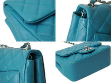Load image into Gallery viewer, CHANEL シャネル ショルダーバッグ ミニマトラッセ マトラッセ 17cm ラムスキン グリーン系 シルバー金具 20番台 中古 62788