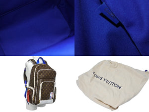 極美品 LOUISVUITTON ルイ ビー シルエット × NBA エヌエー バックパックNV リュック M45581 モノグラム ブラウン ブルー ホワイト 中古 4b006279 