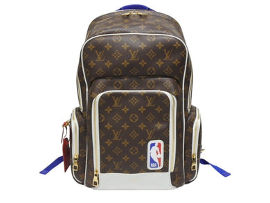 極美品 LOUISVUITTON ルイ ビー シルエット × NBA エヌエー バックパックNV リュック M45581 モノグラム ブラウン ブルー ホワイト 中古 4b006279 