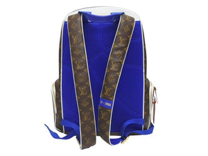 極美品 LOUISVUITTON ルイ ビー シルエット × NBA エヌエー バックパックNV リュック M45581 モノグラム ブラウン ブルー ホワイト 中古 4b006279 