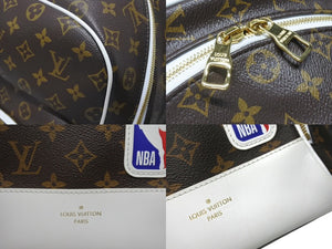 極美品 LOUISVUITTON ルイ ビー シルエット × NBA エヌエー バックパックNV リュック M45581 モノグラム ブラウン ブルー ホワイト 中古 4b006279 