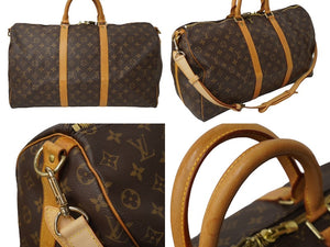 LOUIS VUITTON ルイヴィトン モノグラム キーポルバンドリエール 50 M41416 ボストンバッグ ブラウン 良品 中古 62801