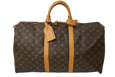 LOUIS VUITTON ルイヴィトン モノグラム キーポル50 ボストンバッグ ブラウン M41426 旅行バッグ ロゴ 美品 中古 62803