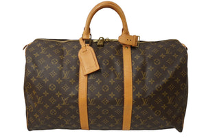 LOUIS VUITTON ルイヴィトン モノグラム キーポル50 ボストンバッグ ブラウン M41426 旅行バッグ ロゴ 美品 中古 62803