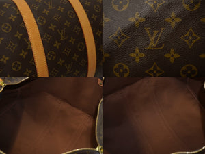 LOUIS VUITTON ルイヴィトン キーポル 55 ボストンバッグ モノグラムキャンバス M41424 ブラウン PVC ヌメ革 良品 中古 62805