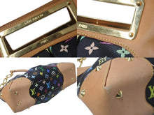 Load image into Gallery viewer, LOUIS VUITTON ルイヴィトン ジュディPM M40258 ハンドバッグ 2way モノグラムマルチカラー 村上隆 ブラック ゴールド金具 良品 中古 62807