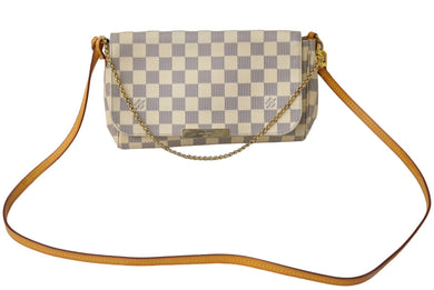 LOUIS VUITTON ルイヴィトン ショルダーバッグ N41277 フェイボリットPM ダミエ アズール ホワイト ゴールド金具 美品 中古 62812