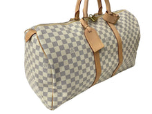 Load image into Gallery viewer, 新品同様 LOUIS VUITTON ルイヴィトン ボストンバッグ キーポル50 ダミエアズール N41430 ホワイト 中古 62819