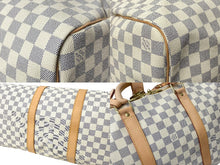 Load image into Gallery viewer, 新品同様 LOUIS VUITTON ルイヴィトン ボストンバッグ キーポル50 ダミエアズール N41430 ホワイト 中古 62819