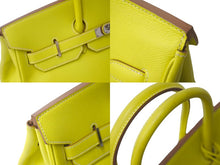 Load image into Gallery viewer, 極美品 激レア HERMES エルメス ハンドバッグ バーキン 35 ◻︎O刻 シルバー金具 エプソン キャンディバーキン ライム 中古 62820