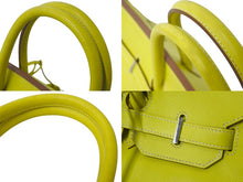 Load image into Gallery viewer, 極美品 激レア HERMES エルメス ハンドバッグ バーキン 35 ◻︎O刻 シルバー金具 エプソン キャンディバーキン ライム 中古 62820