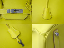Load image into Gallery viewer, 極美品 激レア HERMES エルメス ハンドバッグ バーキン 35 ◻︎O刻 シルバー金具 エプソン キャンディバーキン ライム 中古 62820