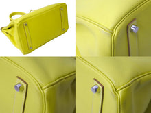 Load image into Gallery viewer, 極美品 激レア HERMES エルメス ハンドバッグ バーキン 35 ◻︎O刻 シルバー金具 エプソン キャンディバーキン ライム 中古 62820