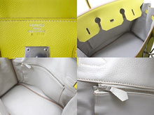 Load image into Gallery viewer, 極美品 激レア HERMES エルメス ハンドバッグ バーキン 35 ◻︎O刻 シルバー金具 エプソン キャンディバーキン ライム 中古 62820