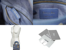 Load image into Gallery viewer, Christian Dior クリスチャンディオール レディディオール ハンドバッグ 2way 星 ブルー レザー ゴールド金具 美品 中古 62822